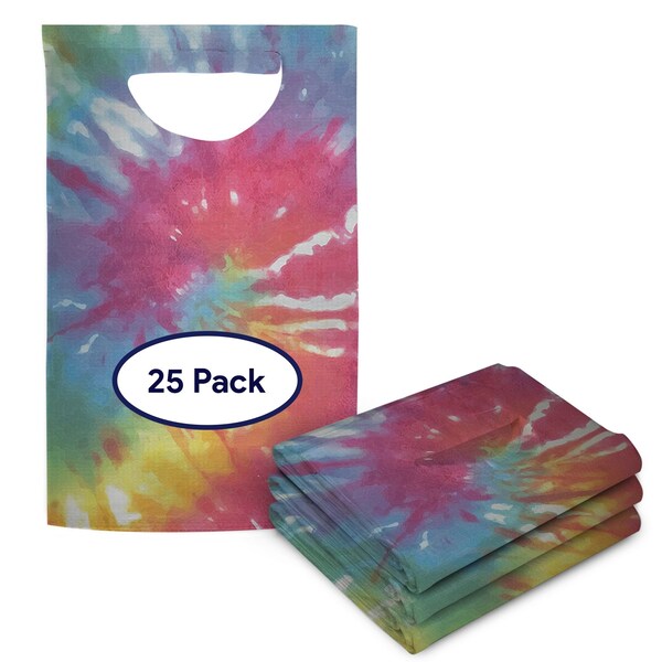 Disposable Adult Bibs Tie Back  Perfect For Seniors Painting  Eating  Tie Dye 25 Pack 25PK